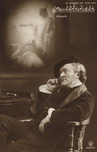 Simuleret portræt af Richard Wagner (s/h-foto) af German Photographer