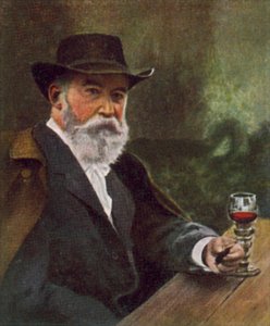Wilhelm Busch, tysk kunstner, karikaturtegner og digter (foto i farver)