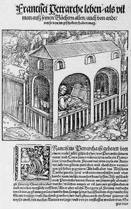 En franciskanermunk kopierer et manuskript af German School