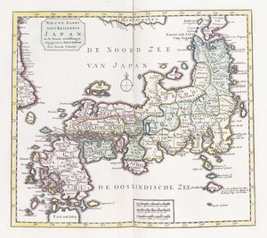 Et kort over Japan, 1769 af German School