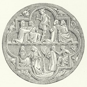 En skildring af Courtly Love i Provence-regionen i Frankrig (gravering) af German School