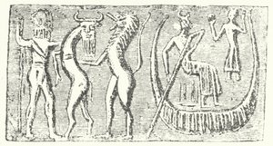 En skildring af den store syndflod fra Gilgamesh-eposet af German School