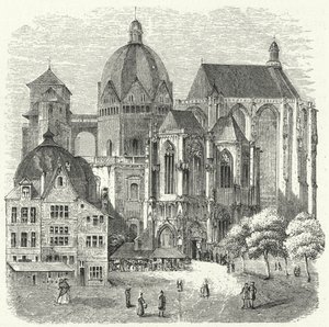 Aachen-katedralen (gravering) af German School