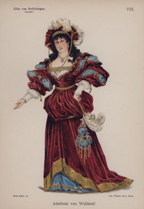 Adelheid von Walldorf, fra Gotz von Berlichingen af ​​Goethe (farve litho) af German School