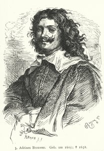 Adriaen Brouwer, flamsk barokmaler (stik) af German School