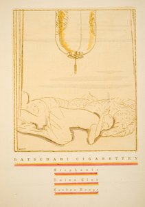 Annonce for "Batschari Cigaretten", fra Styl, pub.1922 (pochoir print) af German School