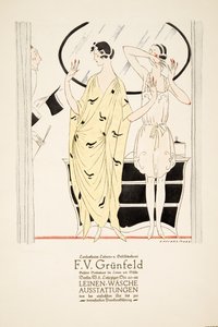 Annonce for "F.V. Grunfeld", fra Styl, pub.1922 (pochoir print) af German School