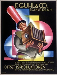 Annoncering for den tyske kameraproducent Offset. I "" Gebrauchs Graphik"", tysk avis af German School