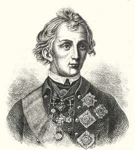 Alexander Suvorov, russisk general (gravering) af German School