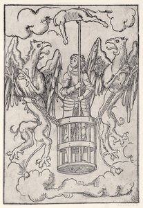 Alexander den Store båret op i luften af to griffiner, ca. 1525 af German School