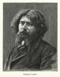 Alphonse Daudet, fransk romanforfatter (litho) af German School