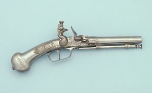 En flintlåspistol af stål, Jan Cloeter a Grevenbroich, ca. 1660 af German School