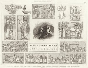 Det gamle Assyrien. Illustration til Bilder-Atlas (gravering) af German School