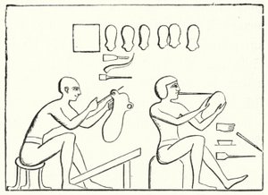 Gamle egyptiske skomagere (gravering) af German School