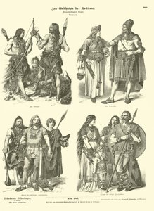 Ancient Germanic costumes  af German School