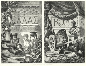 Antikkens Grækenland og Rom (litho) af German School