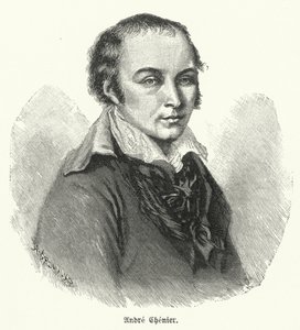 Andre Chenier, fransk digter (litho) af German School
