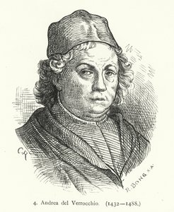 Andrea del Verrocchio, italiensk renæssancemaler, billedhugger og guldsmed (gravering) af German School