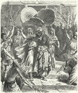 Antony og Cleopatra som Osiris og Isis (gravering) af German School