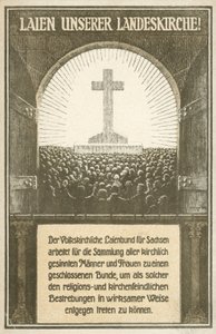 Appel om at forsvare kirkerne i Sachsen, Tyskland (litho) af German School