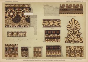 Arkitektonisk ornamentik i terracotta (farve litho) af German School