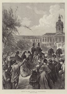 Dronning Victorias ankomst til Charlottenburg (gravering) af German School