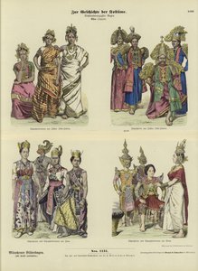 Asian actors costumes, late 19th Century  af German School