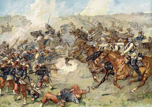 Angreb af preussiske kyrassere ved Vionville, slaget ved Mars-le-Tour, 16. august 1870 af German School