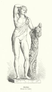 Bacchus, romersk vingud (gravering) af German School