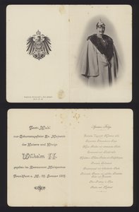 Banket til ære for kejser Wilhelm II af Tysklands fødselsdag, Frankfurt, 27. januar 1897 (litho) af German School