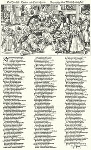 Barfodssekter og striden om munkens vane (gravering) af German School