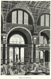 Caracalla-badene, Rom (litho) af German School