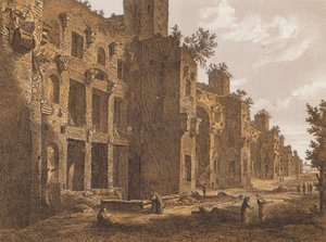 Diokletians bade, Rom (farvelitografi) af German School