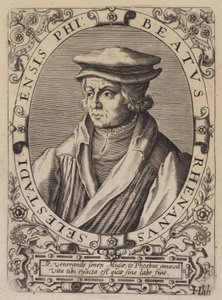 Beatus Rhenanus, tysk humanist, lærd og religiøs reformator (gravering) af German School