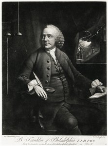 Benjamin Franklin, 1884-90 (fototype) af German School