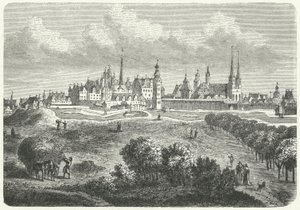 Berlin og Colln i det 17. århundrede (gravering) af German School