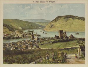 Bingen Am Rhein (farve litho) af German School