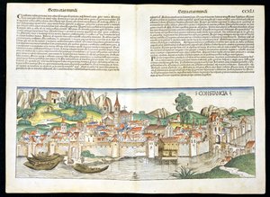 Birds Eye View of Constance fra Nürnberg Chronicle af Hartmann Schedel (1440-1514) 1493 af German School