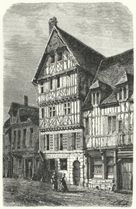 Fødested i Rouen af den franske dramatiker Pierre Corneille (gravering) af German School