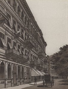 Cafe Elefant, Old Meadow (litho) af German School