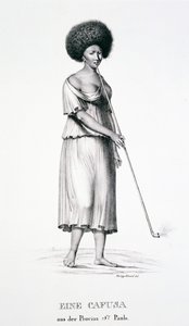 Cafusa-kvinde fra Sao Paulo-regionen, fra Atlas of a Journey in Brazil af Dr. Von Spix og Dr. von Martius af German School