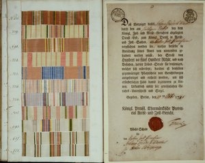 Kampagnebånd og pligtoptegnelse for en soldat i den kongelige preussiske hær, 1778 af German School