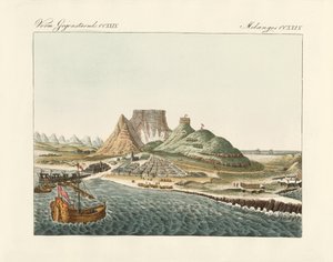 Cape Town på Kap det Gode Håb (farvet gravering) af German School