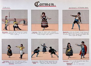 Carmen - Bilderserie des 19. Jahrhunderts von German School