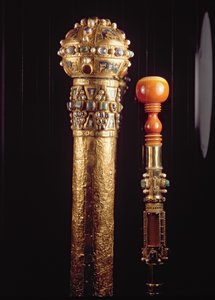 Etui og monteret fragment af St. Peters stav, ca. 980 (guld og emalje) af German School
