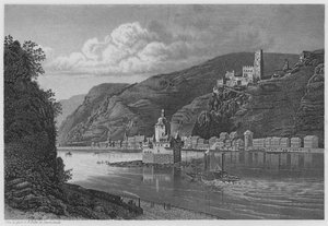 Caub og Pfalz (gravering) af German School