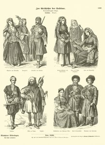 Caucasian costumes, 19th Century  af German School