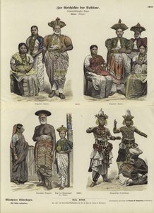 Ceylonese costumes, 1880  af German School