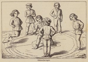 Børn leger tovspring (gravering) af German School