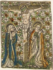 Kristus på korset med Maria og Johannes, ca. 1460 (metalcut) af German School